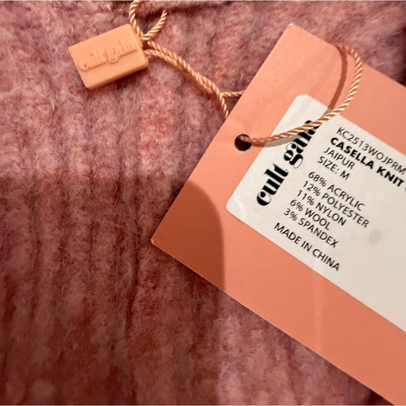 NWT Cult Gaia Casella Pink Cardigan with Gold Hardware Size Medium - Picture 8 of 9